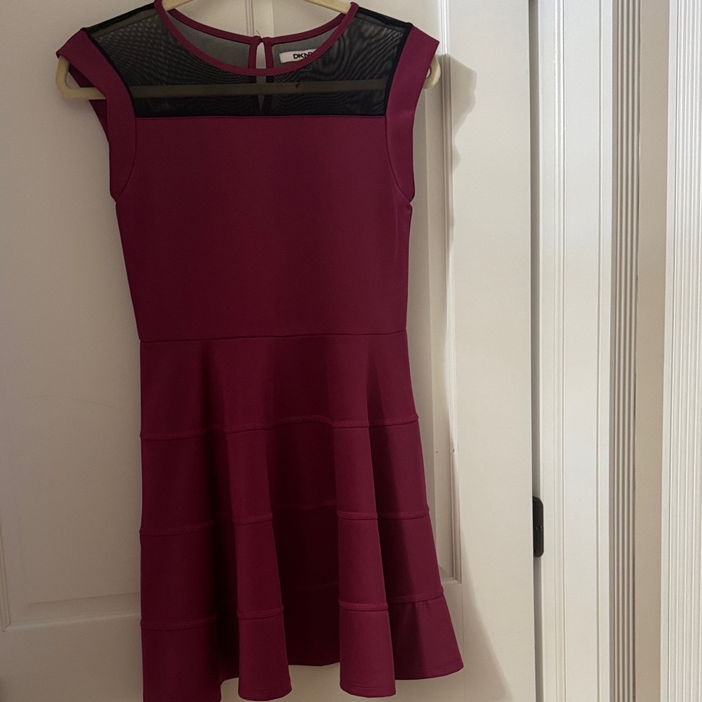 DKNY Burgundy and Black Formal Dress